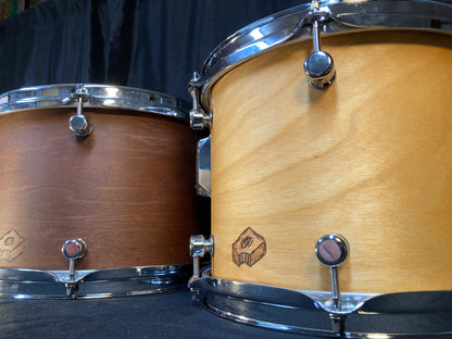 nesting drum shells with oil and wax natural finish