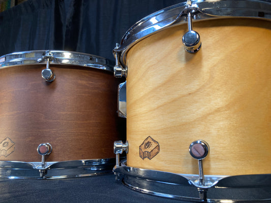nesting drum shells with oil and wax natural finish
