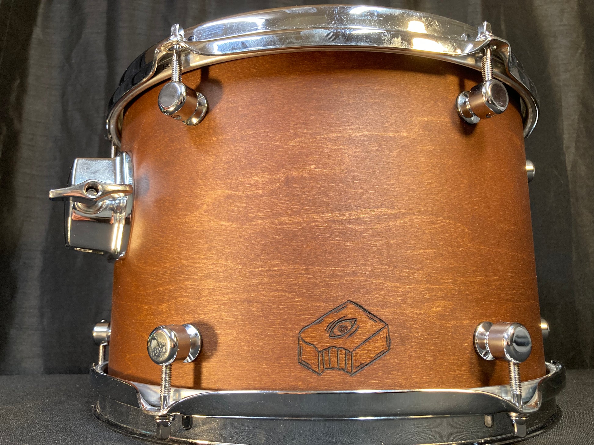drum shell in natural brown finish
