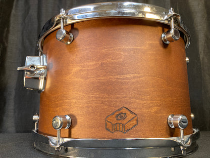 drum shell in natural brown finish