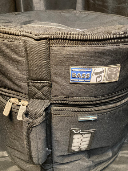 Compact portable nesting drum kit in protection racket case