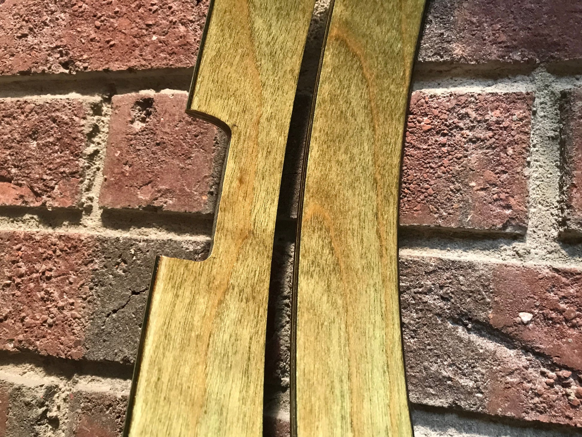close-up view of a pair of bass drum hoops
