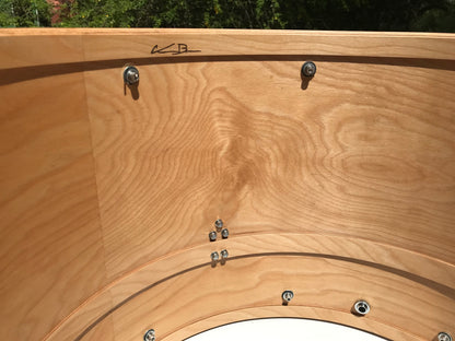 interior view of a birch nesting drum shell