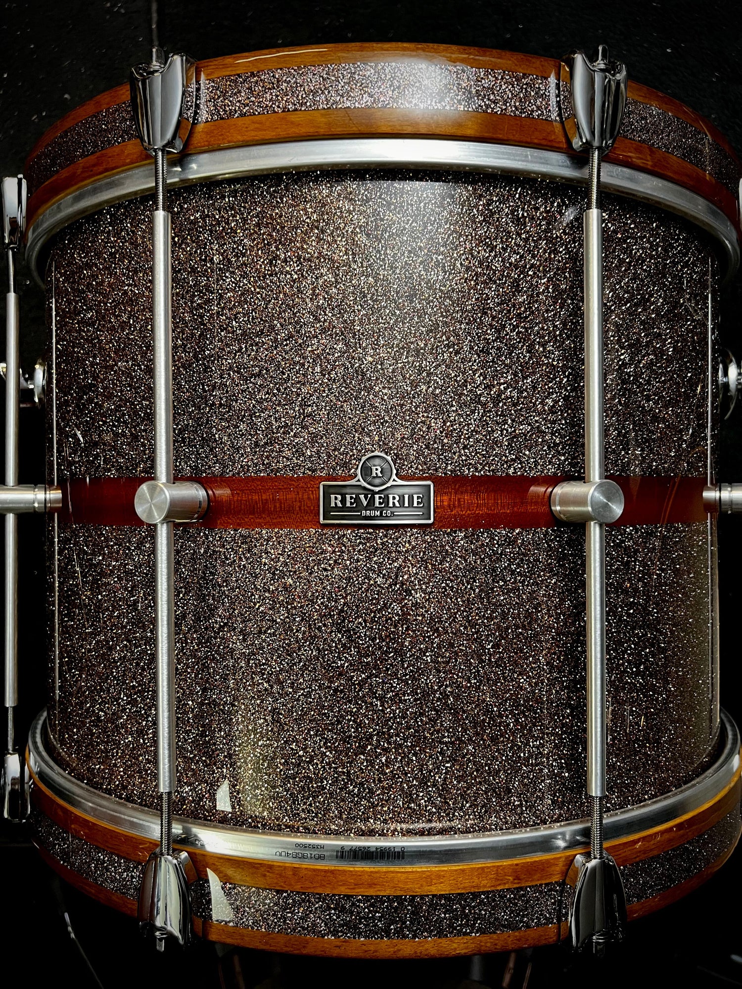 Reverie Drum Co. drum refinishes in metal flake with high gloss clear coat