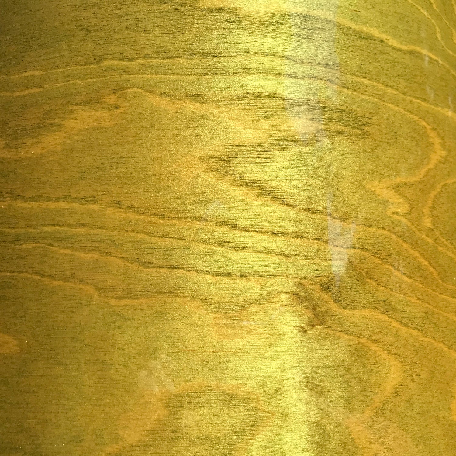 Birch drum shell with an olive green dye color