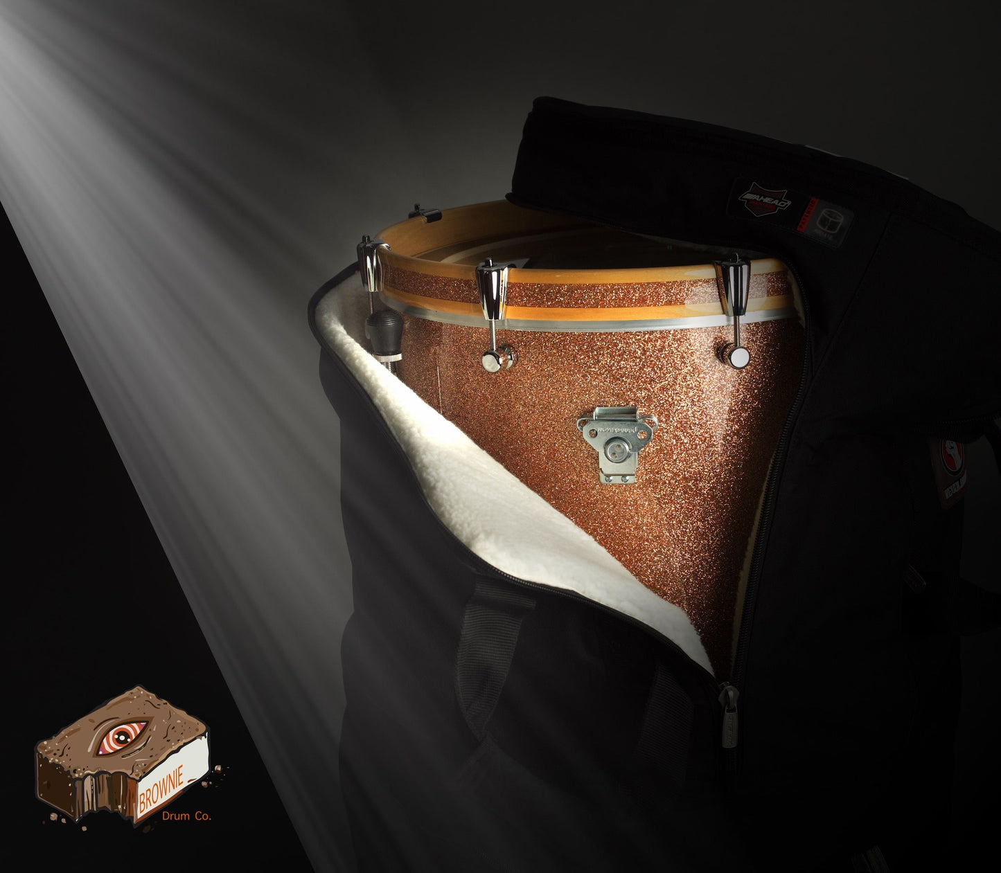 Brownie Drums nesting drum set nested in a carrying case