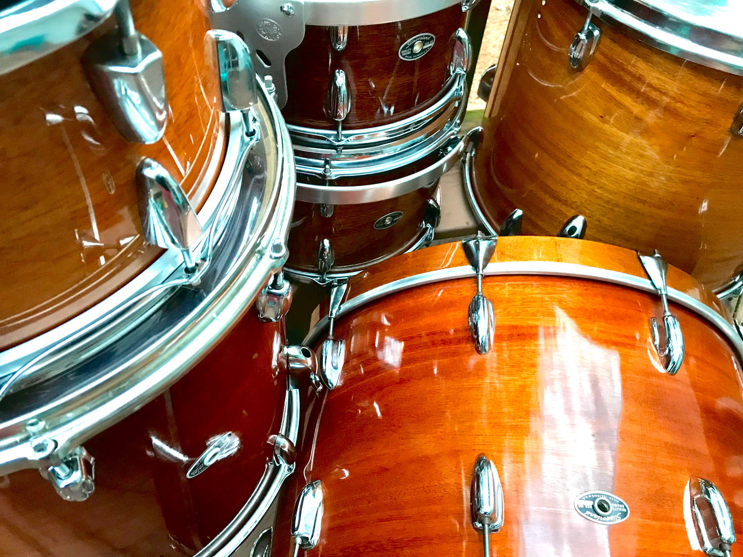 Slingerland vintage drum set refinished with high gloss polyurethane